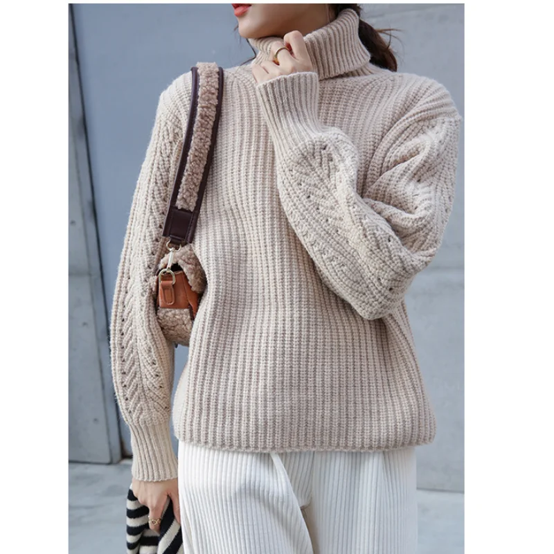 Autumn And Winter Women's New Sweater Warm Mohair High Neck Pullovers Knit Long Sleeve Vintage Fashion Casual Female Thicken Top
Autumn And Winter Women's New Sweater Warm Mohair High Neck Pullovers Knit Long Sleeve Vintage Fashion Casual Female Thicken Top