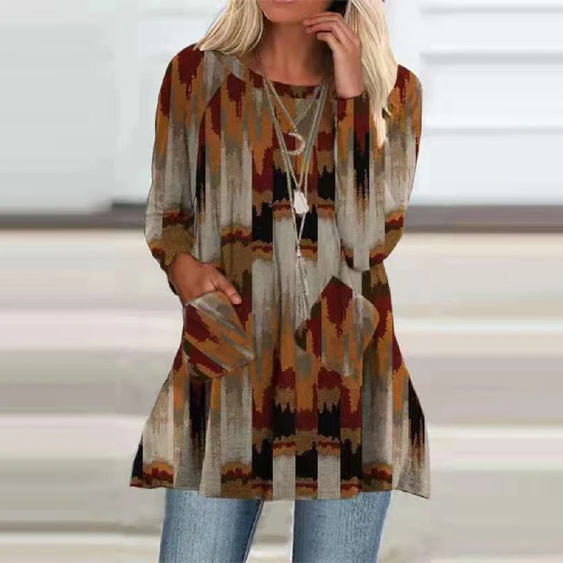 2021 Autumn Vintage Check Printed Pocket Long Sleeve Top Women Casual O-Neck All-match Pullovers Streetwear Fashion Loose Shirts
2021 Autumn Vintage Check Printed Pocket Long Sleeve Top Women Casual O-Neck All-match Pullovers Streetwear Fashion Loose Shirts