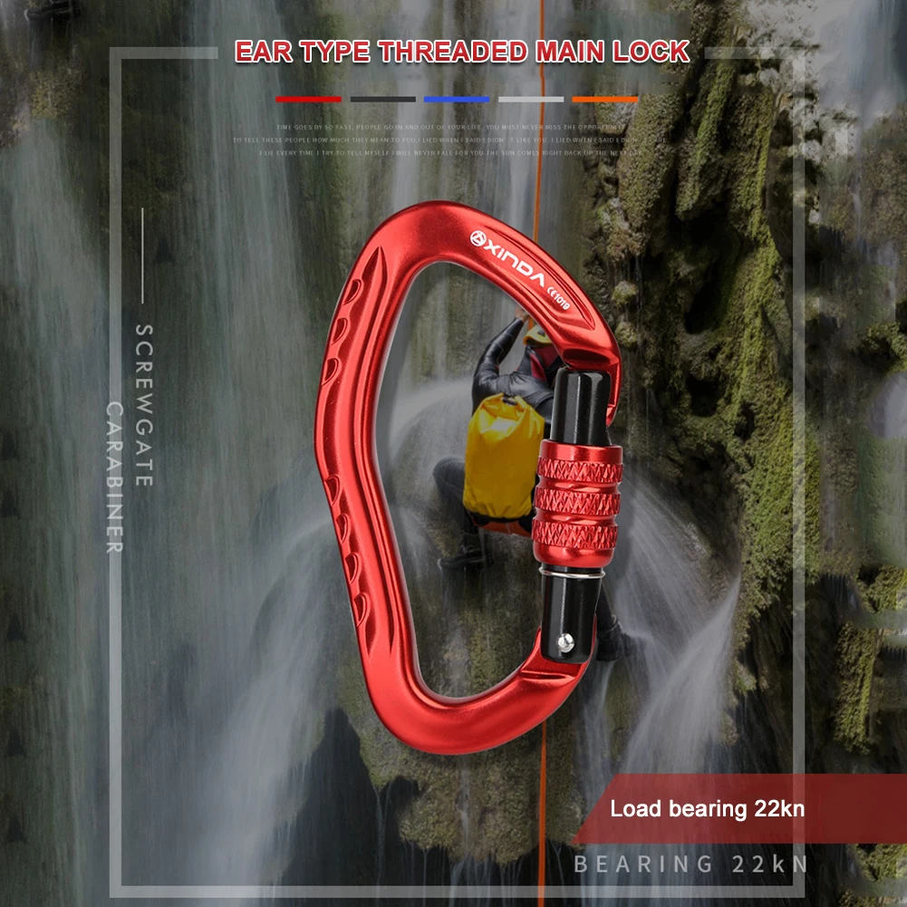 22KN Outdoor Rock Climbing Carabiner Safety Lock Hook Buckle for Outdoor Camping Hiking Caving Equipment Accessories
22KN Outdoor Rock Climbing Carabiner Safety Lock Hook Buckle for Outdoor Camping Hiking Caving Equipment Accessories