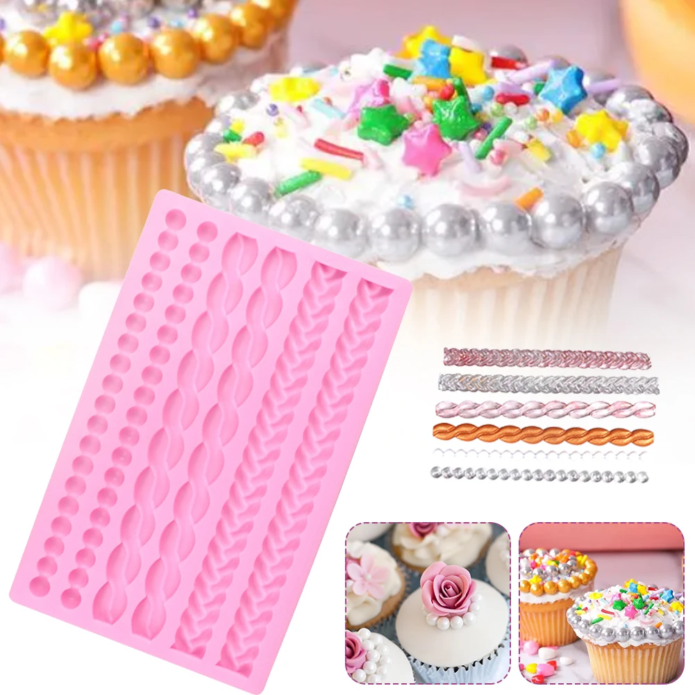 3D Pearl Silicone Fondant Mould Knit Rope Cake Border Decorating Molds Gumpaste Kitchen DIY Baking Decoration Tools Dropshipping
3D Pearl Silicone Fondant Mould Knit Rope Cake Border Decorating Molds Gumpaste Kitchen DIY Baking Decoration Tools Dropshipping
