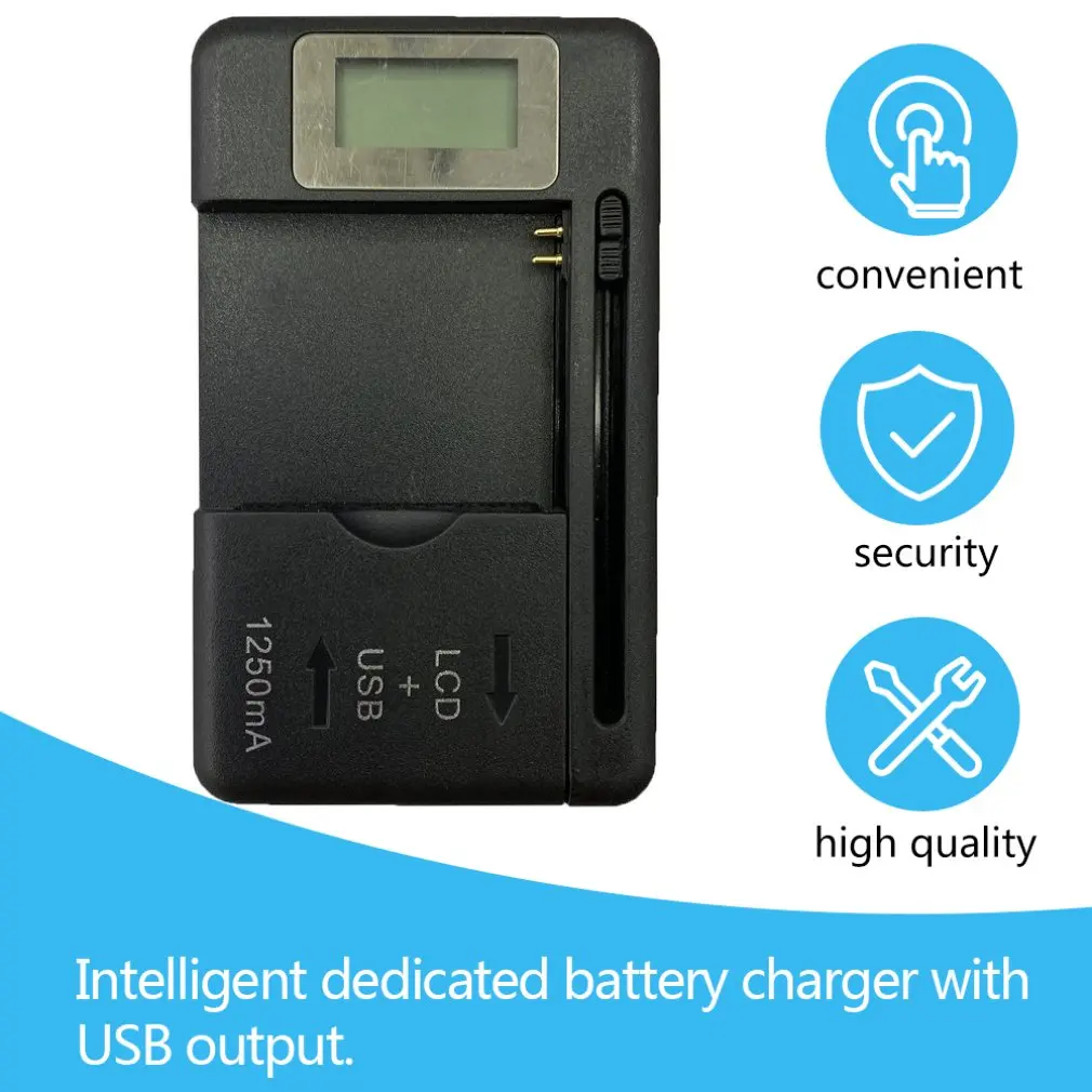 Universal Mobile Battery Charger LCD Indicator Screen For Cell Phones With USB-Port Most Lithium-Ion Batteries | Электроника