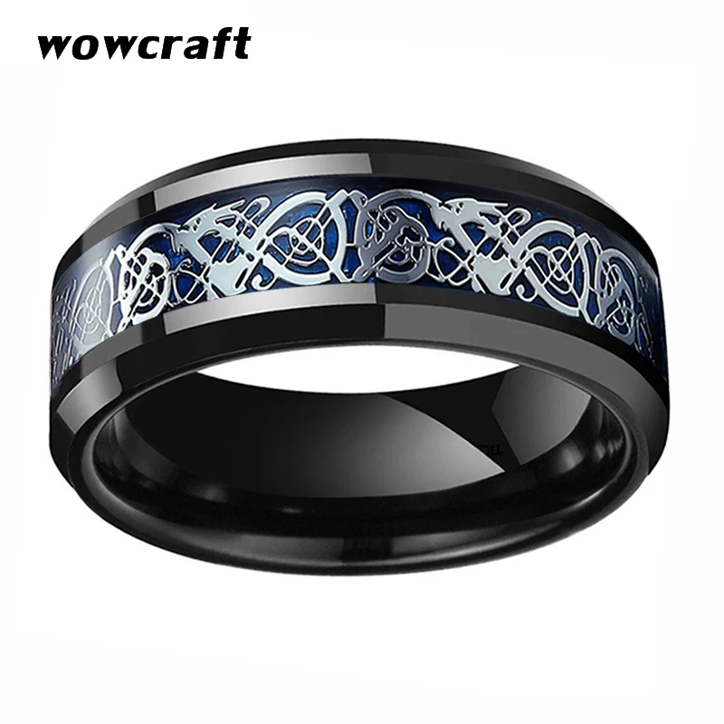 Tungsten Wedding Band Rings for Men Women Dragon Blue Carbon Fiber Inlay Beveled Edges Polished Comfort Fit
Tungsten Wedding Band Rings for Men Women Dragon Blue Carbon Fiber Inlay Beveled Edges Polished Comfort Fit