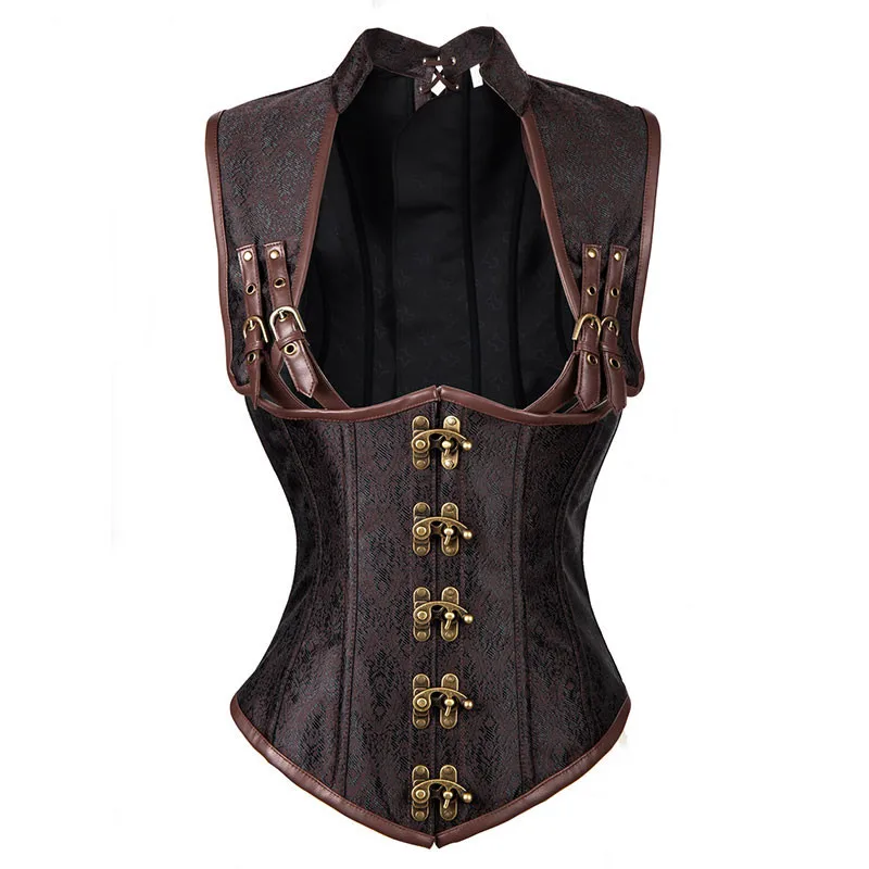 Sexy Brown Brocade Vintage Gothic Corset Sexy Cupless Waist Trainer Vest Steampunk Corset Corsets and Bustiers Steel Boned
Sexy Brown Brocade Vintage Gothic Corset Sexy Cupless Waist Trainer Vest Steampunk Corset Corsets and Bustiers Steel Boned