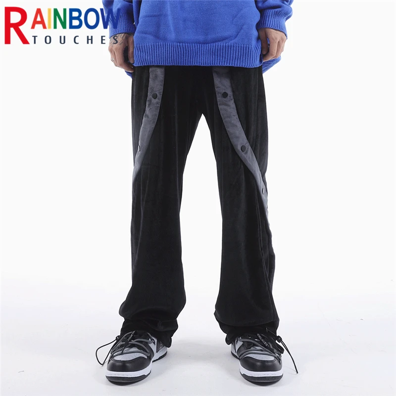 

Брюки-карго Rainbowtouches мужские, модные классические свободные прямые штаны в стиле Хай-стрит, дыхательные токи, превосходное качество