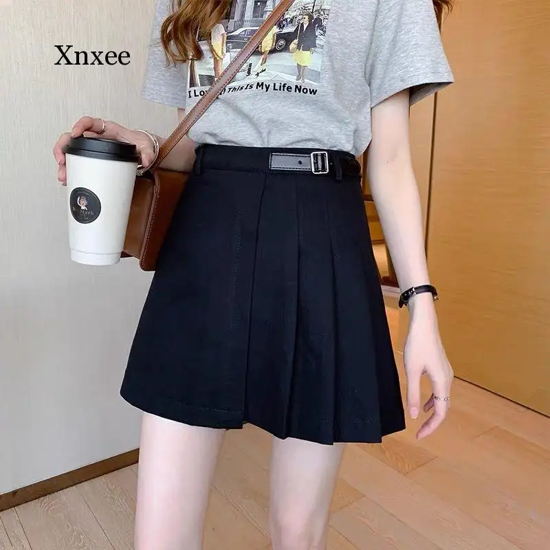 t Jeans Skirt Women Summer A-line Short Skirts Korean Style All-match Elegant Ladies Pleated Denim Skirt solid belt High Wais
t Jeans Skirt Women Summer A-line Short Skirts Korean Style All-match Elegant Ladies Pleated Denim Skirt solid belt High Wais