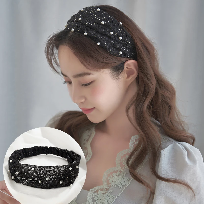 CHIMERA Women Hair Accessories Headwear Black Beading Broad Brim Headband Elasticity Fabric Hair Band Simple Elegant Head Hoop
CHIMERA Women Hair Accessories Headwear Black Beading Broad Brim Headband Elasticity Fabric Hair Band Simple Elegant Head Hoop