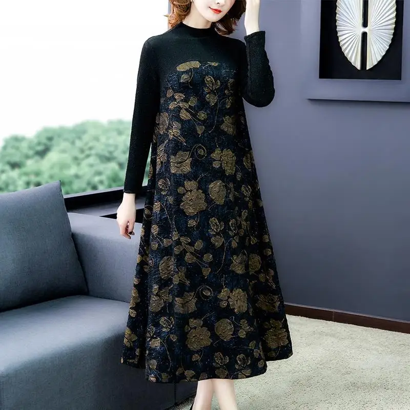 Western style dress women's 2021 spring and autumn fashion temperament plus size mid-length over-the-knee dress
Western style dress women's 2021 spring and autumn fashion temperament plus size mid-length over-the-knee dress
