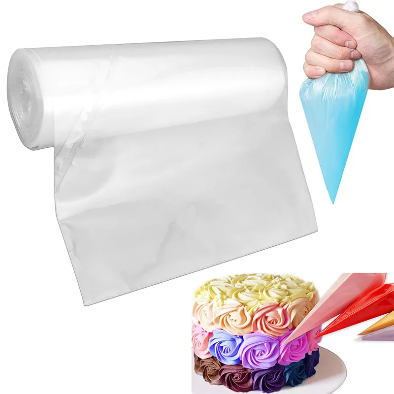 

50 Pieces Roll Disposable Piping Bags Industrial Strength 12 Inch Thick Cake Decorating Pastry Bag