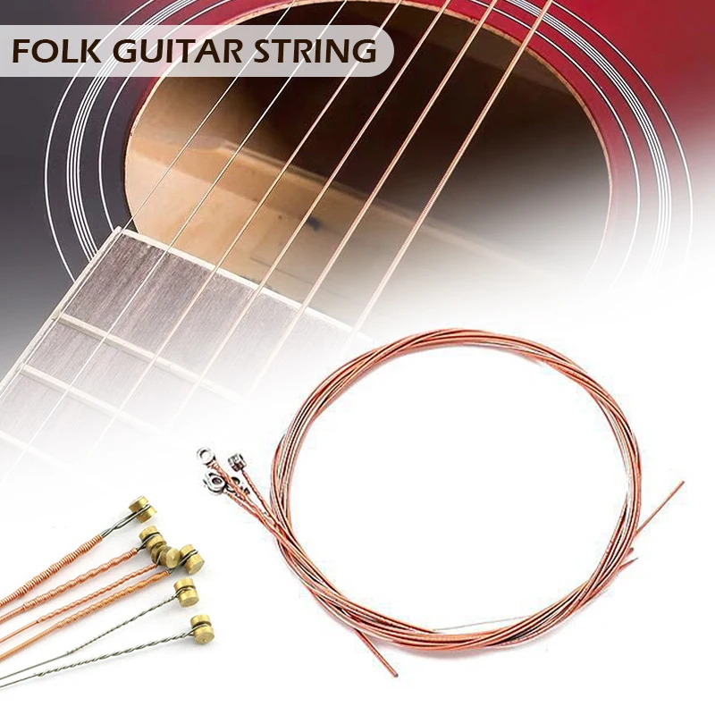 6pcs 0.25-1.22mm Pure Copper Guitar Strings Set 1-6 for Ukulele Bass Acoustic Folk Guitar DIY Repair Parts Accessories
6pcs 0.25-1.22mm Pure Copper Guitar Strings Set 1-6 for Ukulele Bass Acoustic Folk Guitar DIY Repair Parts Accessories