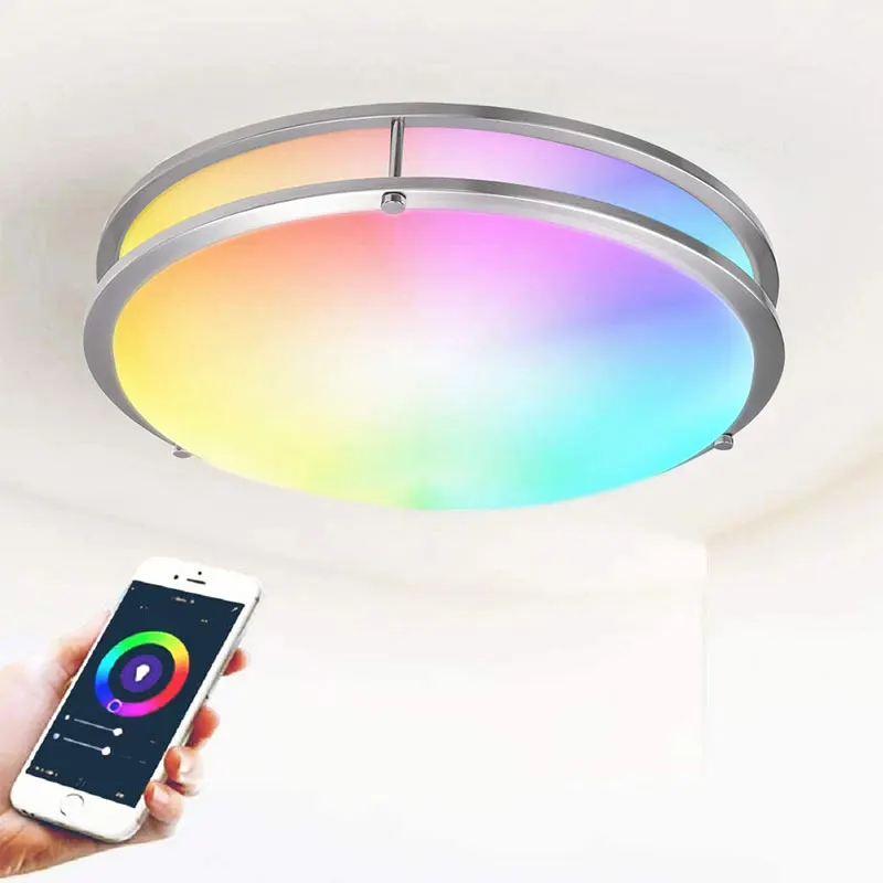 Tuya RGB Dimmable Wifi Smart LED Ceiling Lights Home Lighting 15W/18W APP Control Voice Control Bedroom Lamps Smart Ceiling Lamp
Tuya RGB Dimmable Wifi Smart LED Ceiling Lights Home Lighting 15W/18W APP Control Voice Control Bedroom Lamps Smart Ceiling Lamp