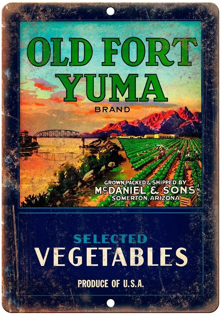 Adkult Old Fort Yuma Brand Vegetables Label 12" X 9" Reproduction Metal Sign N431
Adkult Old Fort Yuma Brand Vegetables Label 12" X 9" Reproduction Metal Sign N431