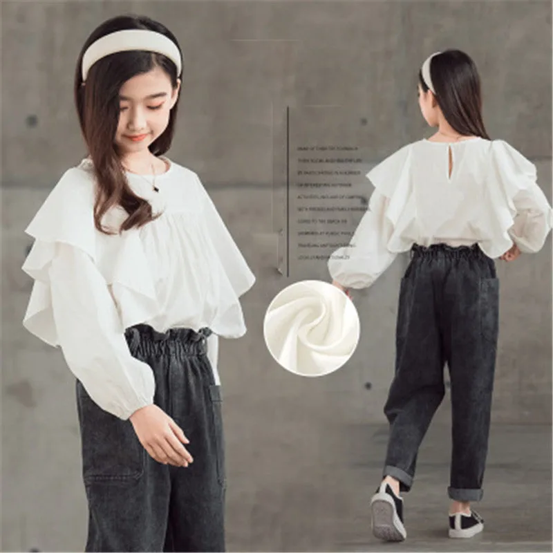 Teenager Clothes Girls Shirts 2022 Spring New School Girl Blouse Ruffle Long Sleeve Princess Tops for Children White Shirts 13 Y
Teenager Clothes Girls Shirts 2022 Spring New School Girl Blouse Ruffle Long Sleeve Princess Tops for Children White Shirts 13 Y
