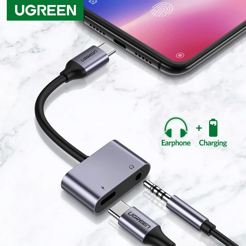 

Ugreen USB C to 3.5mm Jack Adapter USB Type C Charging Cable 3.5mm AUX Audio Earphone Converter for Huawei P20 Pro Xiaomi Mi 6 8