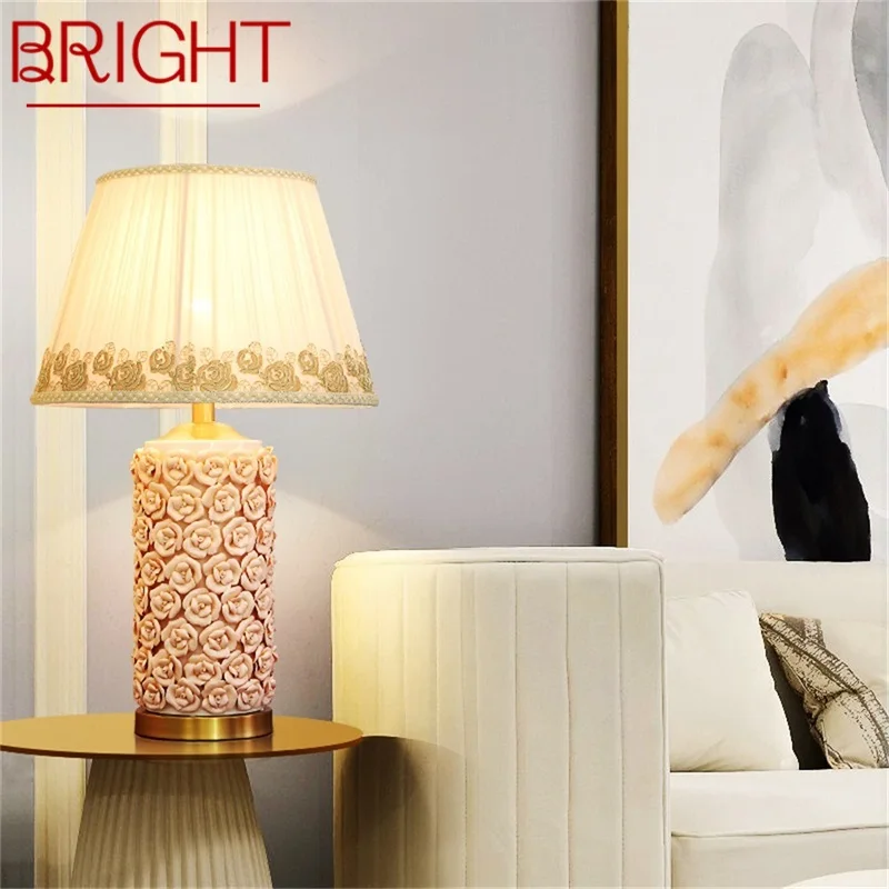 BRIGHT Ceramic Table Lamps Rose Luxury Brass Fabric Desk Light Home Decorative for Living Room Dining Room Bedroom
BRIGHT Ceramic Table Lamps Rose Luxury Brass Fabric Desk Light Home Decorative for Living Room Dining Room Bedroom