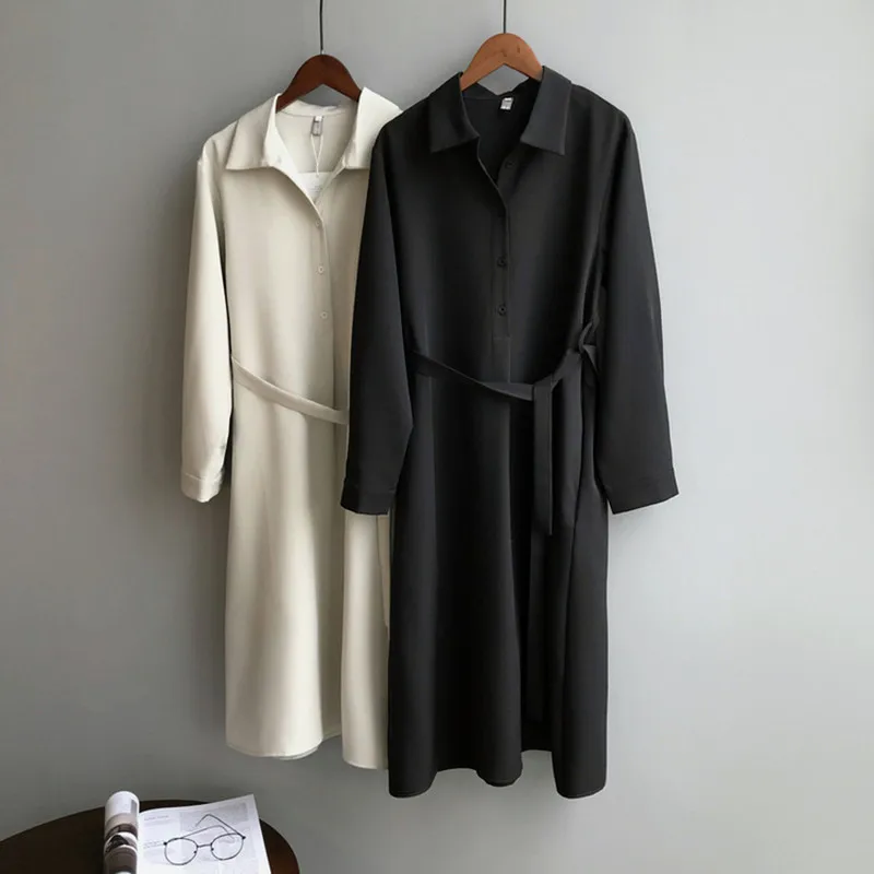 Thick Chiffon Long Shirt Dress Women Turn-down Collar Slim A-Line Elegance Long Dress with Sashes 2020 Spring
Thick Chiffon Long Shirt Dress Women Turn-down Collar Slim A-Line Elegance Long Dress with Sashes 2020 Spring