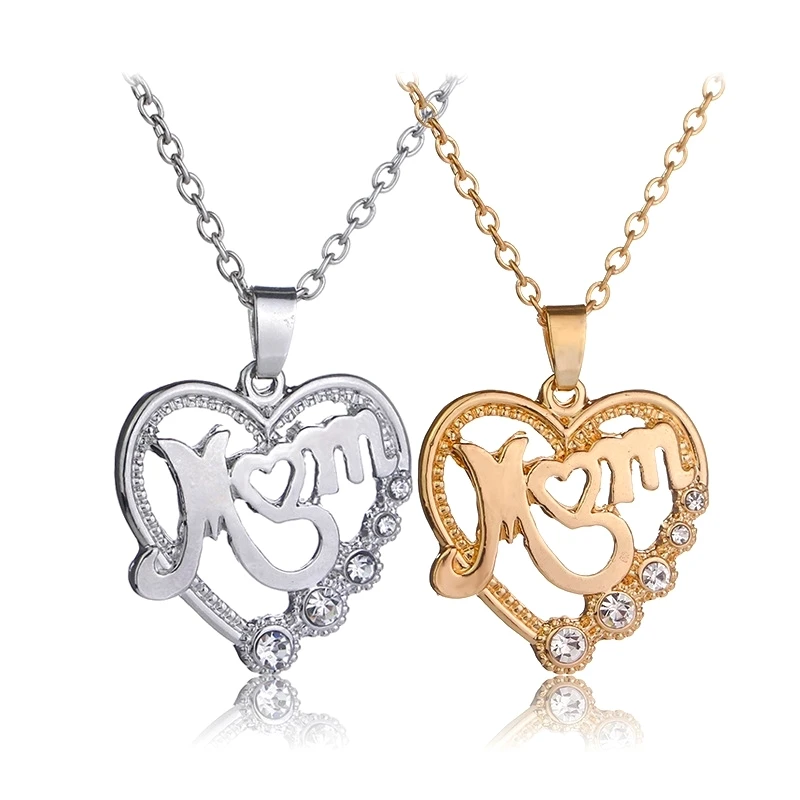 Mother's Day For Gift Mom Letter Heart Shape Inlaid Crystal Pendant Necklace Gift High Quality Jewelry Necklace
Mother's Day For Gift Mom Letter Heart Shape Inlaid Crystal Pendant Necklace Gift High Quality Jewelry Necklace