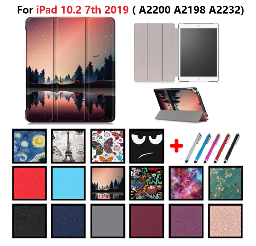 Трехслойный чехол подставка для Apple iPad 10 2 Чехол 7th Generation 2019 A2200 A2198 A2232 Funda Coque IPad
