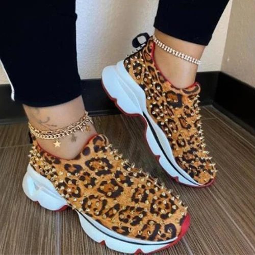 Women Vulcanized Woman Rivet Sports Shoes Female Platform Wedges Ladies Leopard Casual Slip on Footwear Plus Size Sneakers
Women Vulcanized Woman Rivet Sports Shoes Female Platform Wedges Ladies Leopard Casual Slip on Footwear Plus Size Sneakers