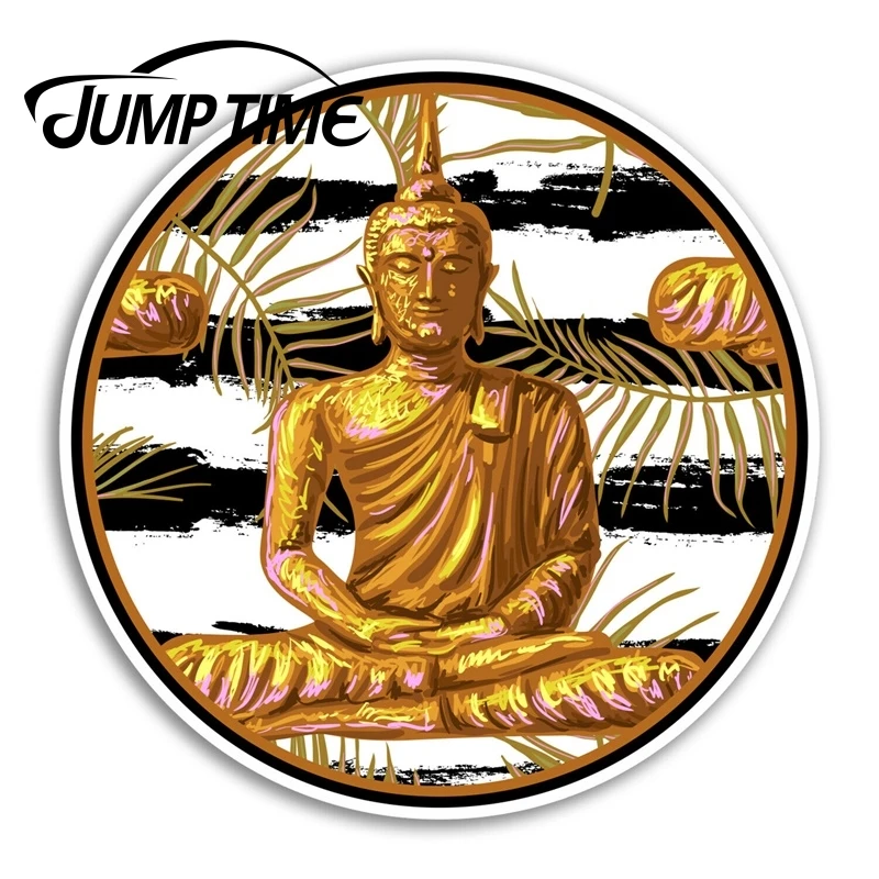 Золотые виниловые наклейки в буддистском стиле с надписью Jump Time веселая наклейка