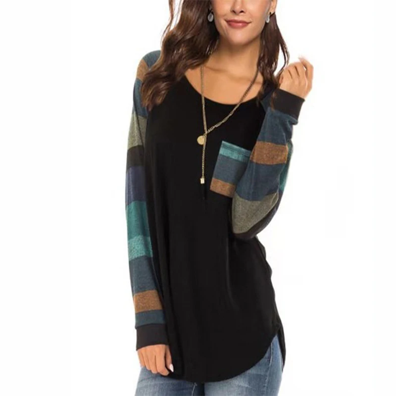 Women T Shirt Female Casual Long Sleeve Striped Print Loose Shirt Elegant Color Block Oversized Tops 2021 New Tie Dye Pullovers
Women T Shirt Female Casual Long Sleeve Striped Print Loose Shirt Elegant Color Block Oversized Tops 2021 New Tie Dye Pullovers