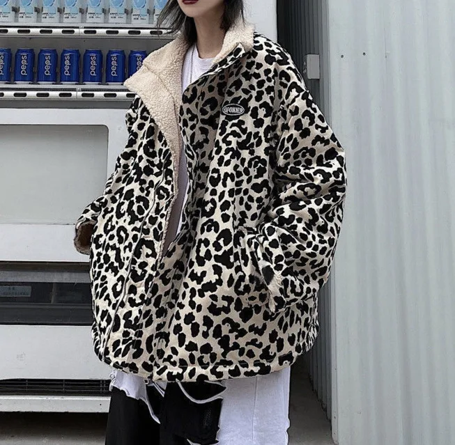 Leopard Print Women Fleece Jackets Motorcycle Jacket Faux Lamb Fur Kawaii Coat Teddy Fur Coat Fleece Parkas Cropped Stripeed
Leopard Print Women Fleece Jackets Motorcycle Jacket Faux Lamb Fur Kawaii Coat Teddy Fur Coat Fleece Parkas Cropped Stripeed