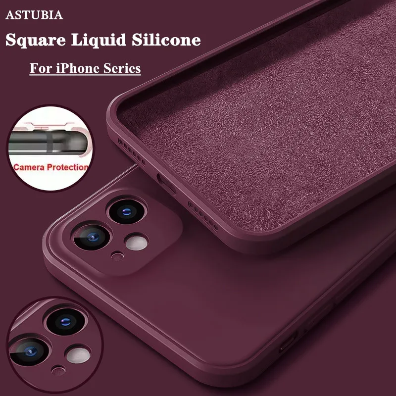 ASTUBIA Square Liquid Silicone Case For iPhone 11 12 Pro Max Mini Full Protection Case For iPhone XS MAX X XR 8 7 PLUS SE2 Cover
ASTUBIA Square Liquid Silicone Case For iPhone 11 12 Pro Max Mini Full Protection Case For iPhone XS MAX X XR 8 7 PLUS SE2 Cover