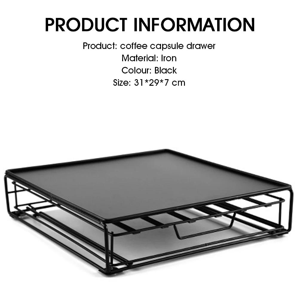 Coffee Pods Storage Drawer Thick Metal Wires 40 Capsules Coffee Capsule Organizer Drawer with Top Tray
Coffee Pods Storage Drawer Thick Metal Wires 40 Capsules Coffee Capsule Organizer Drawer with Top Tray