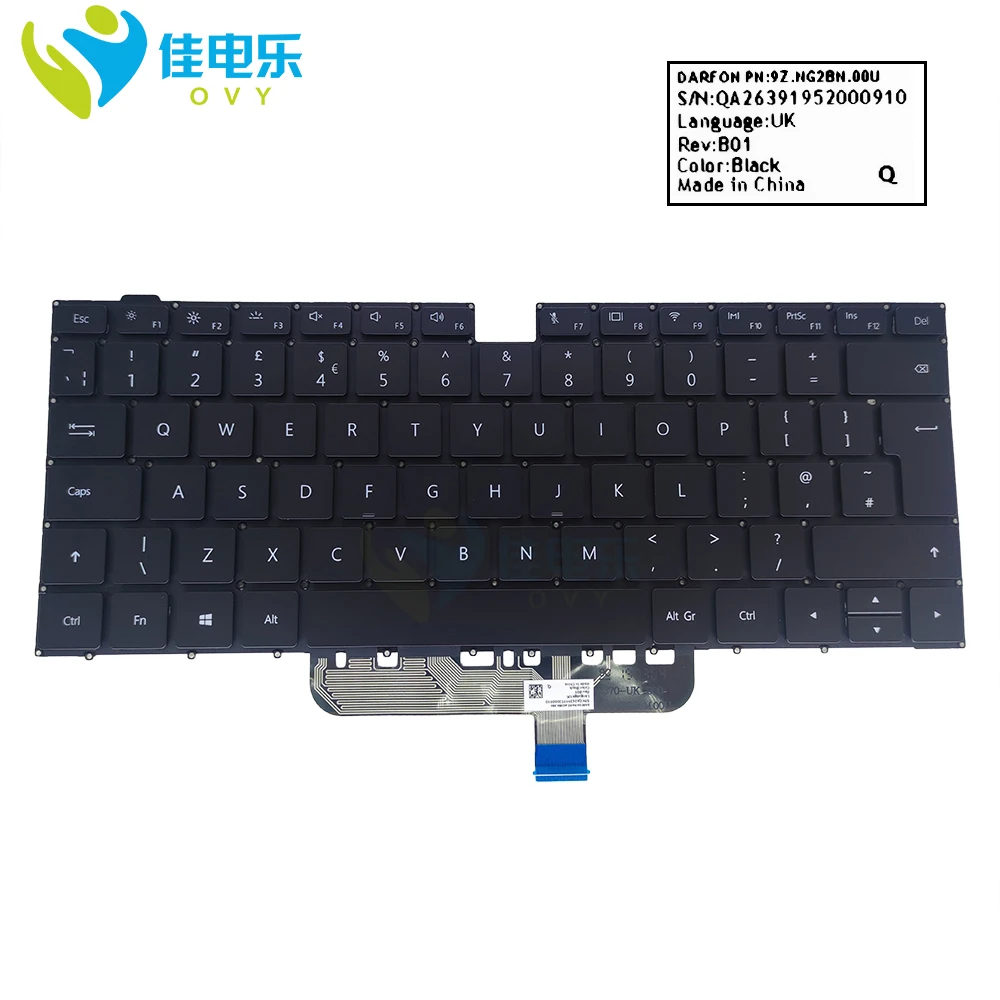 New UK GB British keyboard for Huawei MateBook D 14 NBL-WAQ9R WAQ9L NBB-WAH9 NBB-WAH9P NBB-WAP9R backlit keyboards 9Z.NG2BN.00U
New UK GB British keyboard for Huawei MateBook D 14 NBL-WAQ9R WAQ9L NBB-WAH9 NBB-WAH9P NBB-WAP9R backlit keyboards 9Z.NG2BN.00U