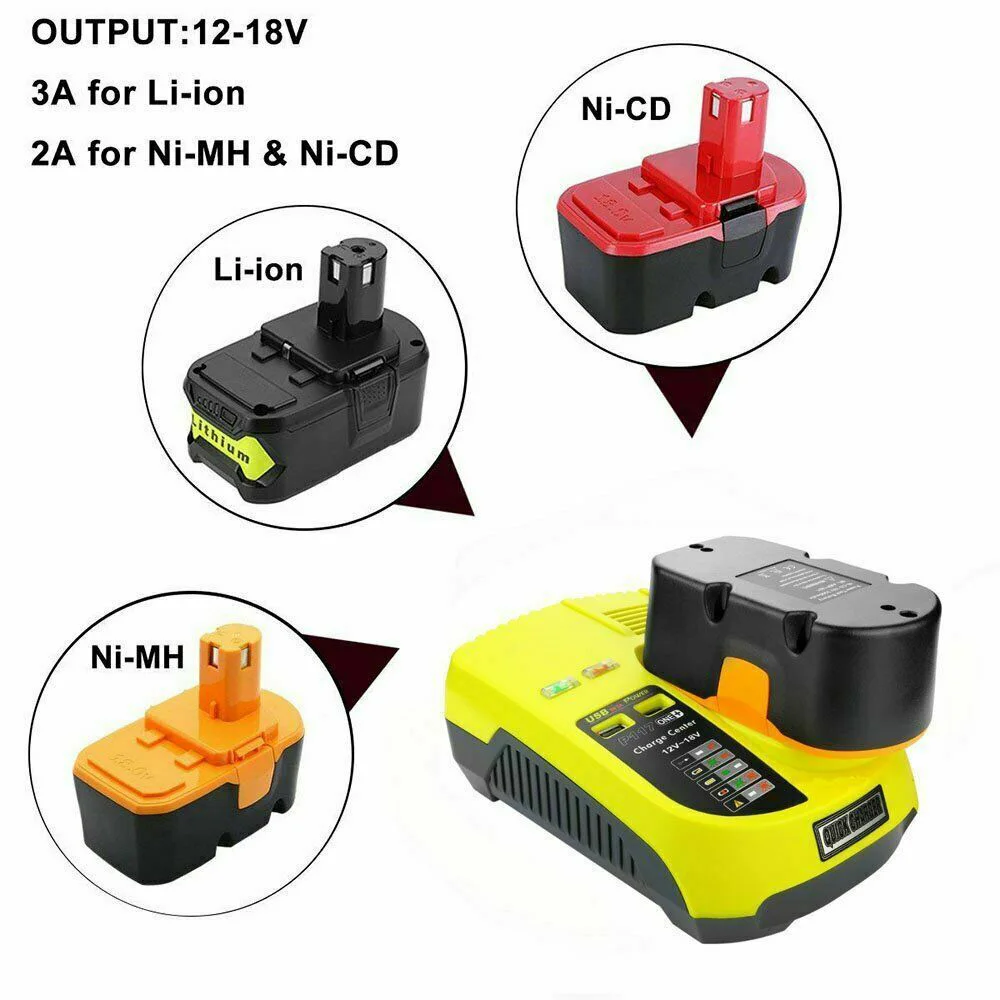 P117 Charger Li-ion Ni-CD Ni-MH 12V-18V Universal Rechargeable Battery Charger Built-in 2 USB Ports Portable Electronic Charger
P117 Charger Li-ion Ni-CD Ni-MH 12V-18V Universal Rechargeable Battery Charger Built-in 2 USB Ports Portable Electronic Charger