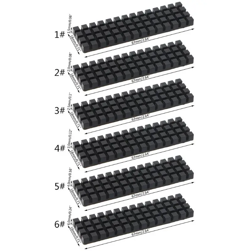 2021 New Black Graphene Heatsink M.2 2280 PCI-E NVME SSD Thermal Pad Hard Disk Cooler Radiator 67x18x1.5/2/2.5/3/4/6mm
2021 New Black Graphene Heatsink M.2 2280 PCI-E NVME SSD Thermal Pad Hard Disk Cooler Radiator 67x18x1.5/2/2.5/3/4/6mm