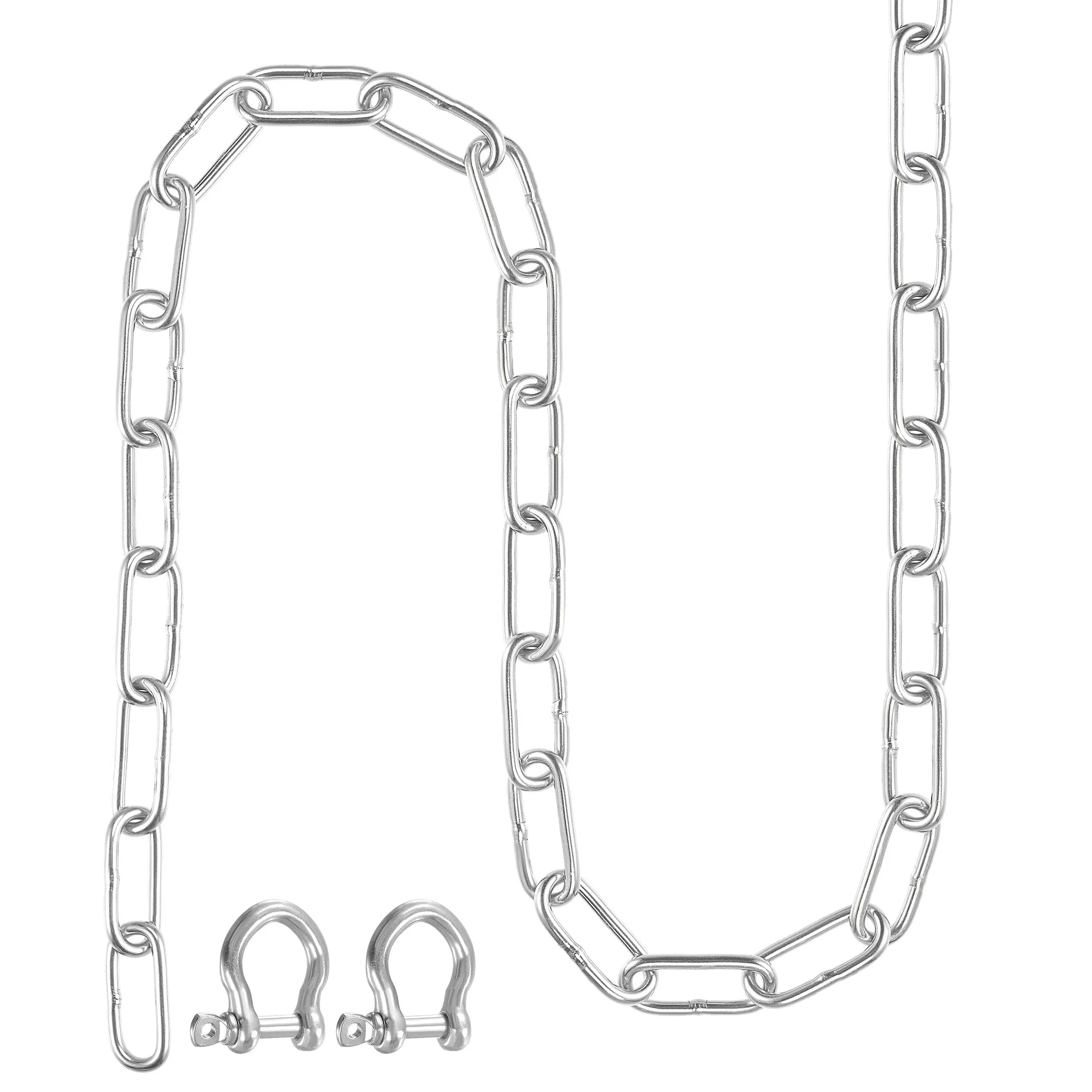 Uxcell Proof Coil Chain 3 M 2.95mm Thick 176Lbs with 2 Bow Shackle 316 Stainless Steel
Uxcell Proof Coil Chain 3 M 2.95mm Thick 176Lbs with 2 Bow Shackle 316 Stainless Steel