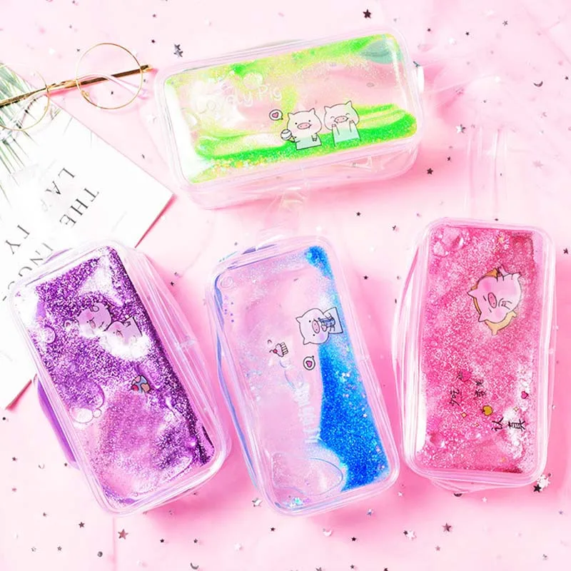 Quicksand Pencil Case Box Bag Kawaii Transparent Glittering Pen Bag Pencilcase School Supplies Cute Girls Pencil Box Make Up Bag
Quicksand Pencil Case Box Bag Kawaii Transparent Glittering Pen Bag Pencilcase School Supplies Cute Girls Pencil Box Make Up Bag