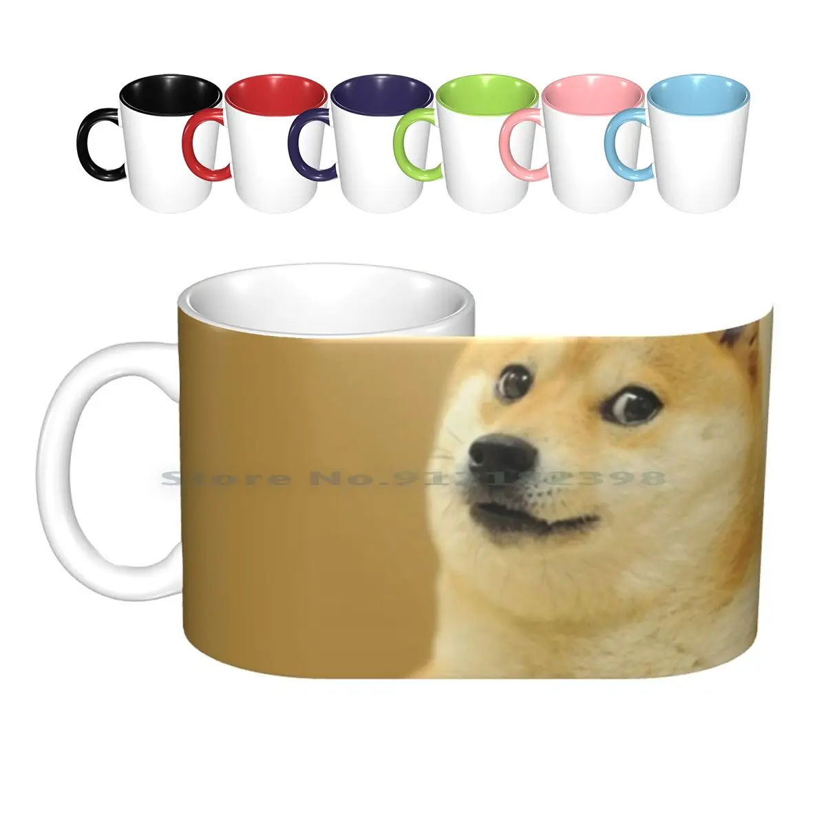 

Керамические кружки Doge Wow, кофейные чашки, Кружка для молока и чая, кружка Doge Wow Meme, новинка, очень лающая собака, крутая Yolo, детский смешной см...