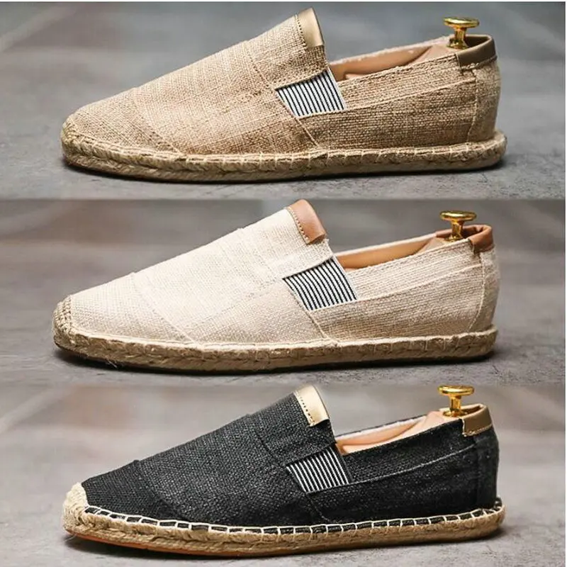 Mens Shoes Espadrilles Fisherman Men Canvas Shoes Breathable Men's Loafers Slip On Solid Black White Hemp Wrap shoes 789
Mens Shoes Espadrilles Fisherman Men Canvas Shoes Breathable Men's Loafers Slip On Solid Black White Hemp Wrap shoes 789