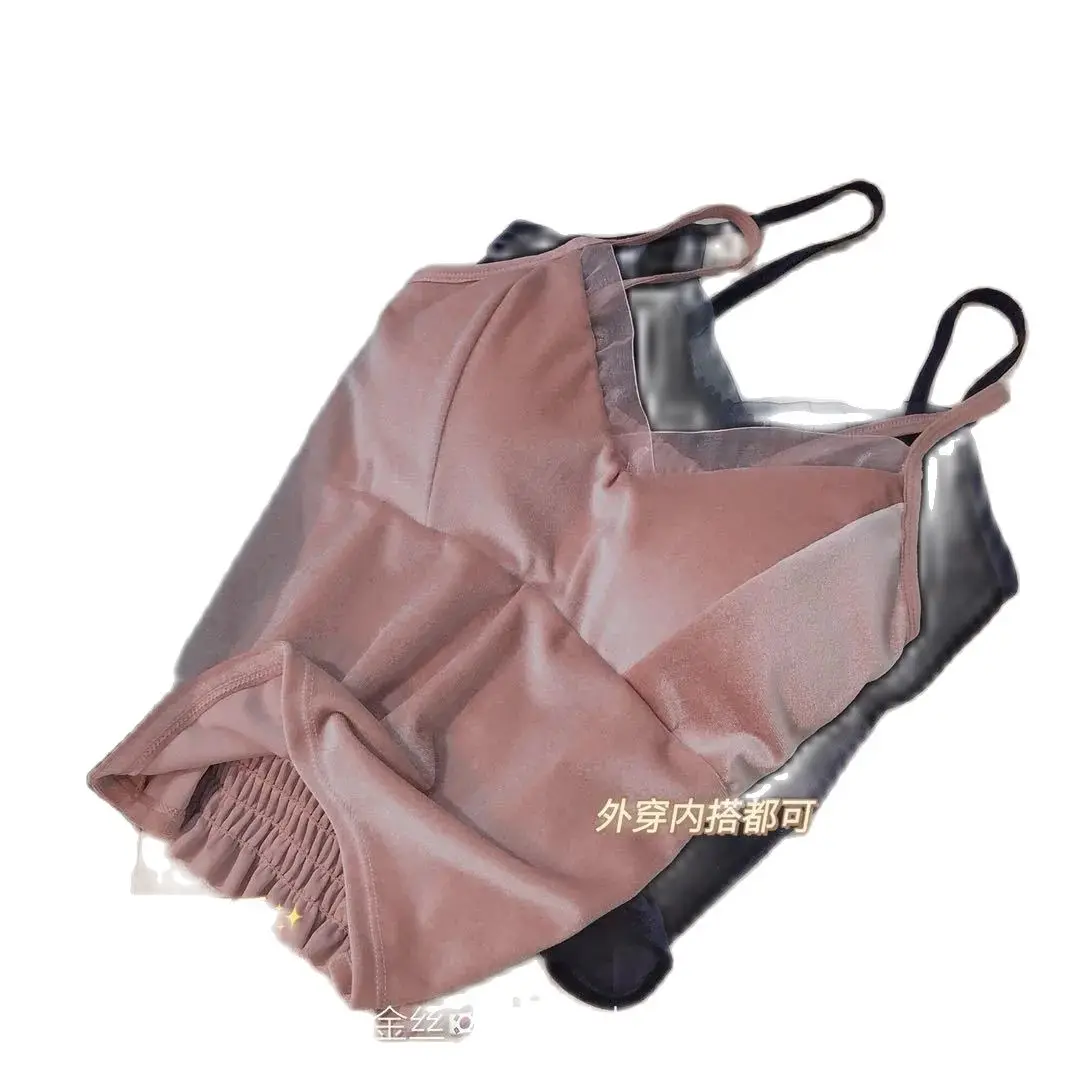 Autumn and winter new gold velvet beautiful halter top undercoat warm underwear women CY158
Autumn and winter new gold velvet beautiful halter top undercoat warm underwear women CY158