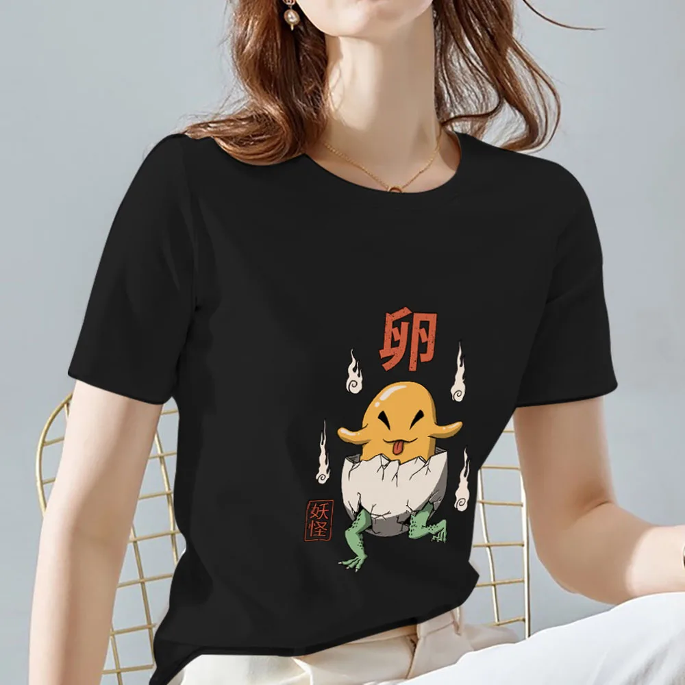 Basic Women Clothing T-shirt Top Casual Commuter Black Funny Cute Egg Yolk Monster Pattern Printing Series O-neck Short-sleeved
Basic Women Clothing T-shirt Top Casual Commuter Black Funny Cute Egg Yolk Monster Pattern Printing Series O-neck Short-sleeved