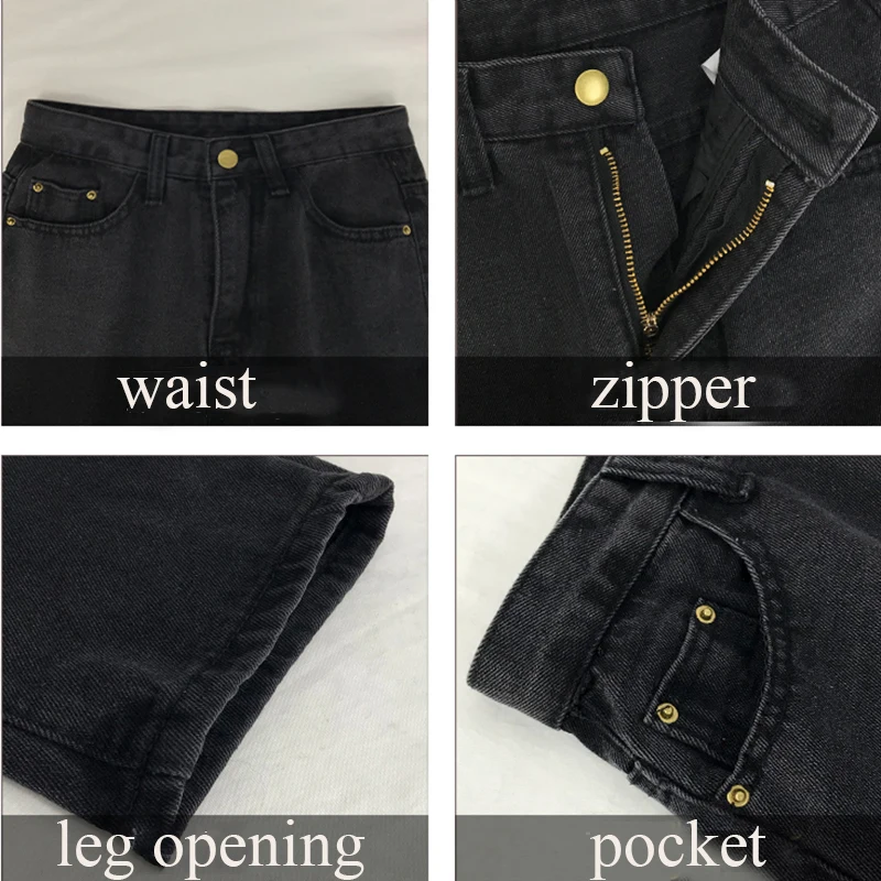 Jeans Women Black Retro Oversize Elegant Fashion Zipper Pockets Daily Simple Korean Style Full Length Harem Trousers for Womens
Jeans Women Black Retro Oversize Elegant Fashion Zipper Pockets Daily Simple Korean Style Full Length Harem Trousers for Womens