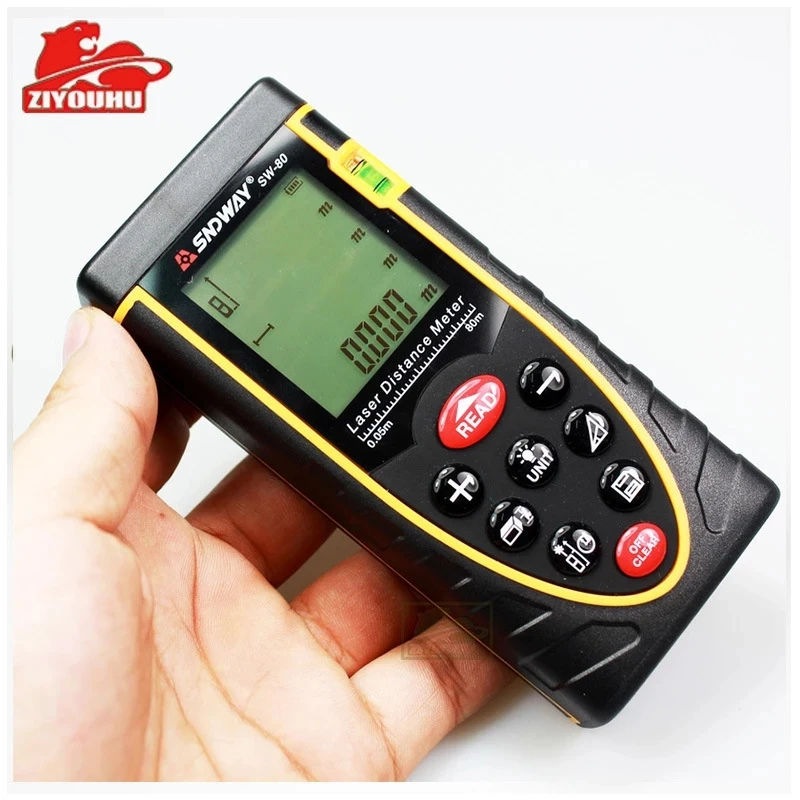 

Laser Range Finder Distance Meter Rangefinder Backlight Screen 40m 60m 80m 100m Multifunction Ruler Tester Hand Tool Device