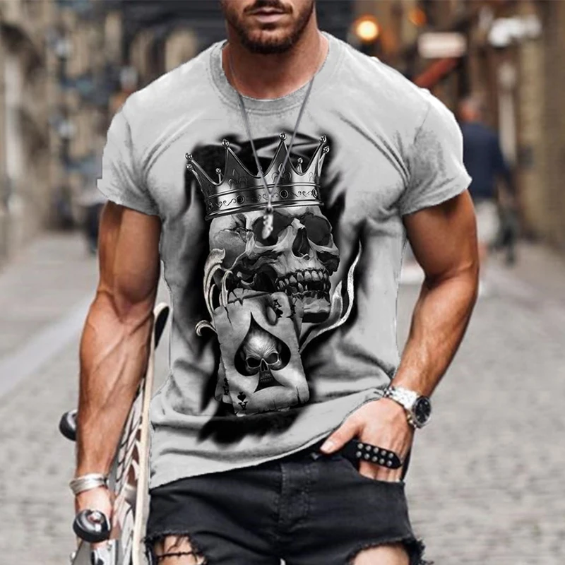 2021 summer new skull 3d printing men's t-shirt round neck personality sports fashion casual brand streetwear
2021 summer new skull 3d printing men's t-shirt round neck personality sports fashion casual brand streetwear