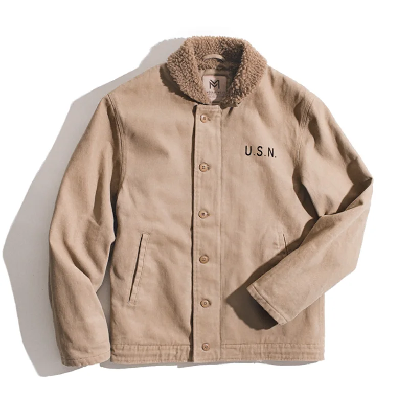 2020 New Men's Vintage Sherpa Fleece Lined Winter Jacket N-1 Button Down Cotton Jacket Green Brown
2020 New Men's Vintage Sherpa Fleece Lined Winter Jacket N-1 Button Down Cotton Jacket Green Brown