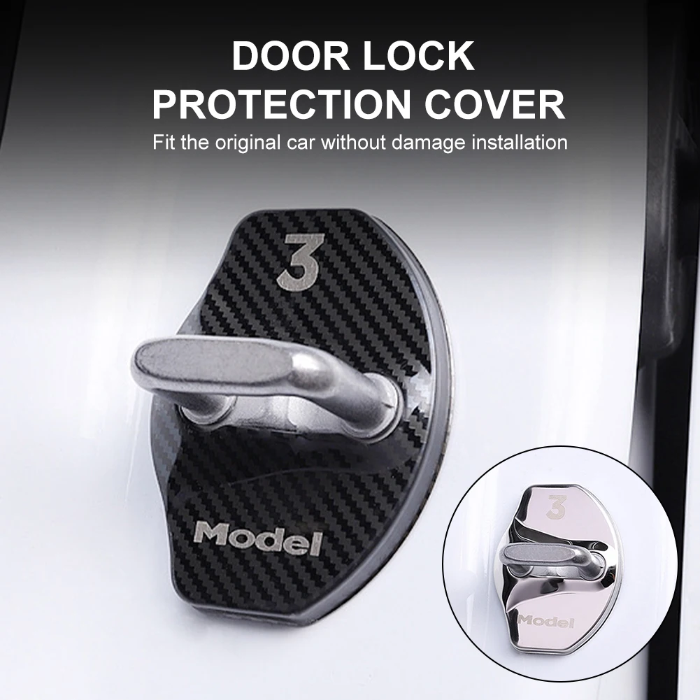4pcs Car Door Lock Cover Protector Car Door Latch Stopper Cover Carbon Fiber for Tesla Model 3 Model Y Interior Accessories
4pcs Car Door Lock Cover Protector Car Door Latch Stopper Cover Carbon Fiber for Tesla Model 3 Model Y Interior Accessories