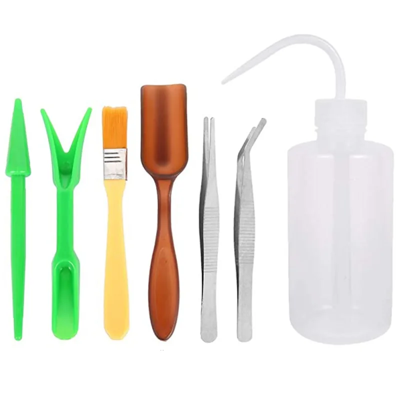 7-pcs Gardening Tool Cactus Succulents Planting Potted Tool Set Seedling Lifter with Tea Shovel Tweezers Dripping Water Bottle
7-pcs Gardening Tool Cactus Succulents Planting Potted Tool Set Seedling Lifter with Tea Shovel Tweezers Dripping Water Bottle
