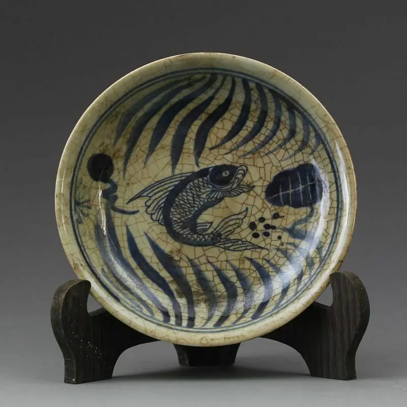 6.9"old Antique Porcelain Ming Xuande Mark Handpainting Blue White Fish Plate Collection Ornaments Home Accessories
6.9"old Antique Porcelain Ming Xuande Mark Handpainting Blue White Fish Plate Collection Ornaments Home Accessories