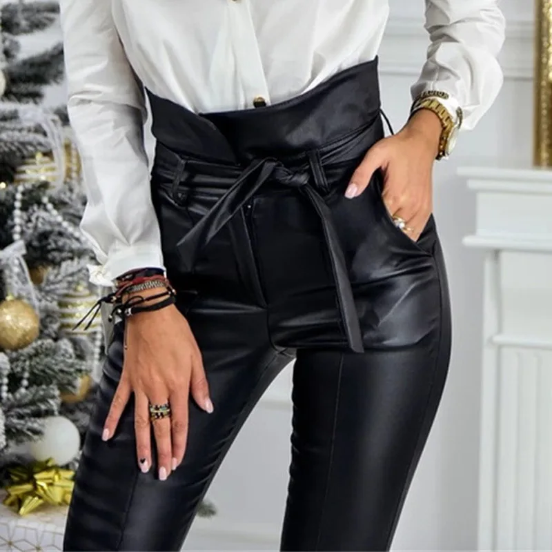 Gold Black Belt High Waist Pencil Pant Women Faux Leather PU Sashes Long Trousers Casual Sexy Exclusive Design Fashion
Gold Black Belt High Waist Pencil Pant Women Faux Leather PU Sashes Long Trousers Casual Sexy Exclusive Design Fashion