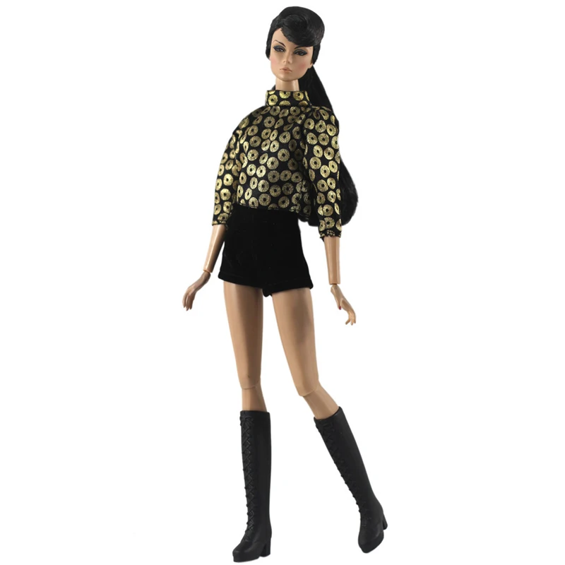 Fashion Doll Clothes Set Coin Print Top Blouse & Black Shorts Outfits For Barbie 1/6 BJD Dollhouse Accessories Kids Toys Gifts
Fashion Doll Clothes Set Coin Print Top Blouse & Black Shorts Outfits For Barbie 1/6 BJD Dollhouse Accessories Kids Toys Gifts