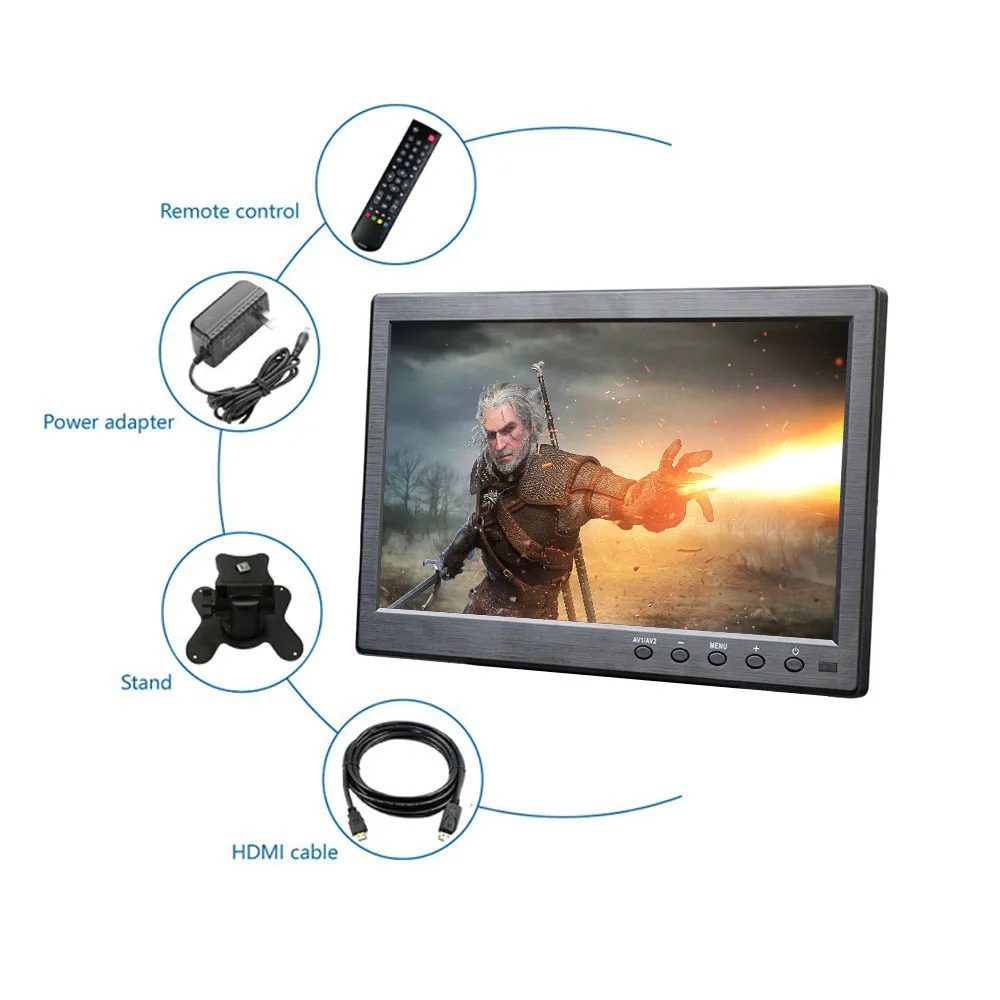 10 1 дюймовый новый портативный дисплей BNC VGA HDMI вход для PS3/PS4 CCTV видеонаблюдения ЖК