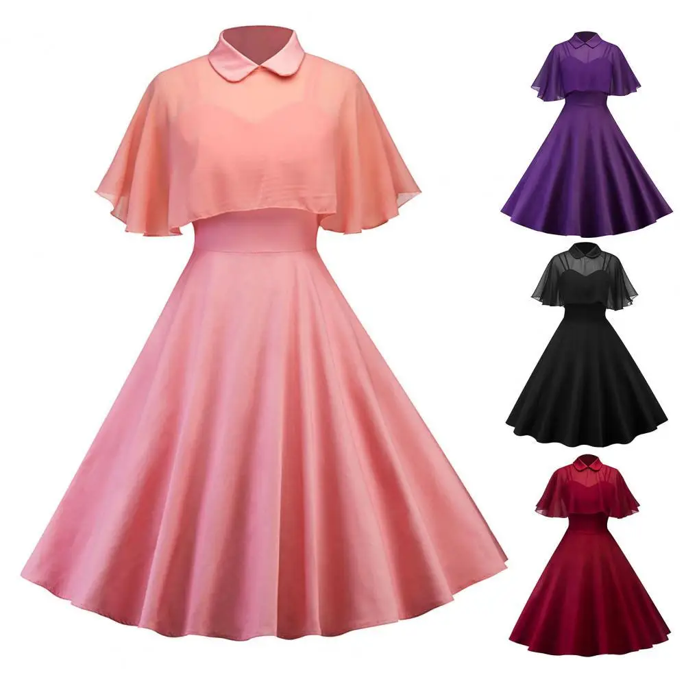 Halloween Dress Solid Color Cloak Sleeve Vintage Chiffon Gothic Doll Collar Party Dress for Dress Up
Halloween Dress Solid Color Cloak Sleeve Vintage Chiffon Gothic Doll Collar Party Dress for Dress Up
