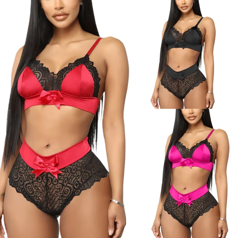 Women Lace Nightwear Sets See-Through Floral Lace Bra + Shorts 2pcs Underwear Suits Patchwork Sleeping Lingerie Suits
Women Lace Nightwear Sets See-Through Floral Lace Bra + Shorts 2pcs Underwear Suits Patchwork Sleeping Lingerie Suits