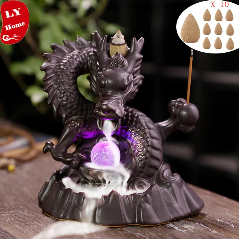Incense Burner Handmade Ceramics Dragon Backflow Incense Burner Creative Smoke Waterfall Incense Holder Censer
Incense Burner Handmade Ceramics Dragon Backflow Incense Burner Creative Smoke Waterfall Incense Holder Censer