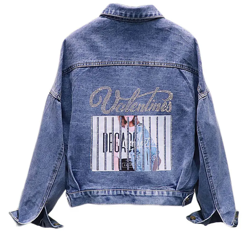 Denim Jacket Women New Women Clothing Korean Fashion Retro Loose Slimming Diamond Set Spring Coat Women
Denim Jacket Women New Women Clothing Korean Fashion Retro Loose Slimming Diamond Set Spring Coat Women
